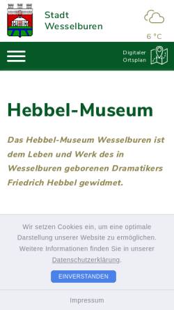 Vorschau der mobilen Webseite www.wesselburen.de, Hebbel-Museum