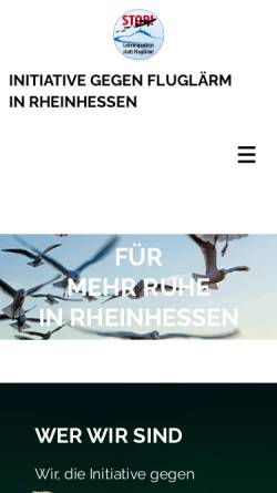 Vorschau der mobilen Webseite www.fluglaerm-rheinhessen.de, Initiative gegen Fluglärm in Rheinhessen e.V.