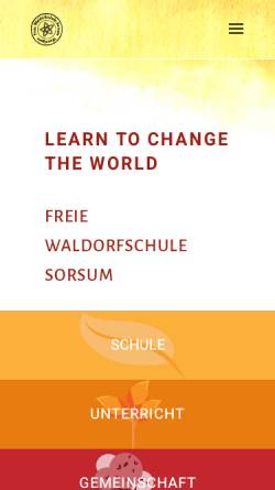 Vorschau der mobilen Webseite waldorfschule-sorsum.de, Freie Waldorfschule Sorsum