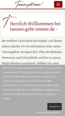 Vorschau der mobilen Webseite www.tanzen-geht-immer.de, Tanzen Geht Immer