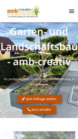 Vorschau der mobilen Webseite amb-creativ.de, amb creativ Garten- und Landschaftbau