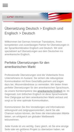 Vorschau der mobilen Webseite www.gatranslations.com, German American Translations, Inh. Sylvia Müller