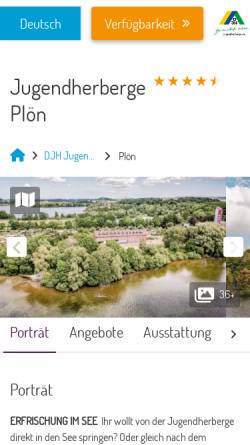 Vorschau der mobilen Webseite ploen.jugendherberge.de, Jugendherberge Plön