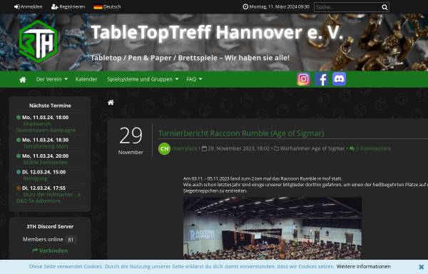 Vorschau von tabletoptreff-hannover.de, 3TH - TableTopTreff - Hannover e.V.