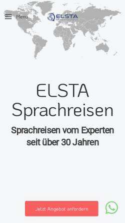 Vorschau der mobilen Webseite www.elsta-sprachreisen.de, ELSTA Sprachreisen