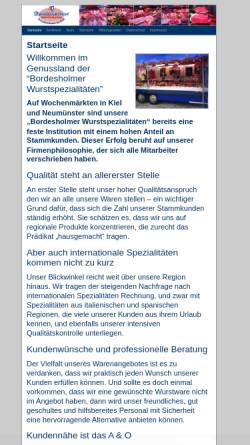 Vorschau der mobilen Webseite www.bordesholmer.de, Bordesholmer Wurstspezialitäten