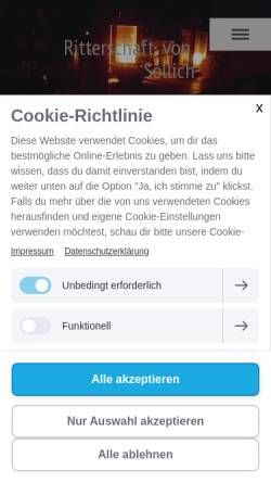 Vorschau der mobilen Webseite ritterschaft-von-sollich.jimdo.com, Die Ritterschaft von Sollich