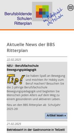Vorschau der mobilen Webseite www.bbs-ritterplan.de, BBS III Göttingen