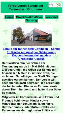 Vorschau der mobilen Webseite www.fv-sat.de, Förderverein Schule am Tannenberg Göttingen