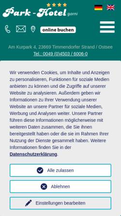 Vorschau der mobilen Webseite www.park-hotel-timmendorf.de, Park-Hotel