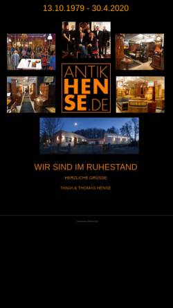Vorschau der mobilen Webseite www.antik-hense.de, Antiquitätenhandel Hense