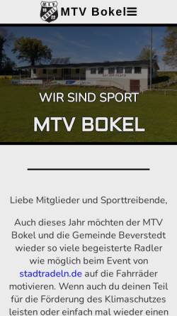 Vorschau der mobilen Webseite www.mtv-bokel.de, MTV Bokel von 1922 e.V. [Bokel]