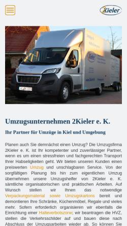 Vorschau der mobilen Webseite 2kieler.de, 2Kieler Möbeltransport, Inh. Bernd Kruse