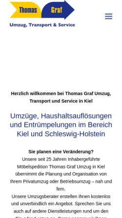 Vorschau der mobilen Webseite www.graf-umzug.de, Thomas Graf Umzug, Transport und Service