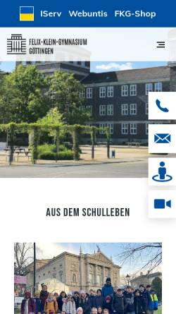 Vorschau der mobilen Webseite www.fkg-goettingen.de, Felix-Klein-Gymnasium
