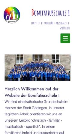 Vorschau der mobilen Webseite www.boni1-goettingen.de, Bonifatiusschule I Grundschule (Boni I, Boni 1)