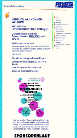 Vorschau der mobilen Webseite www.gs-leineberg.de, Leinebergschule Göttingen