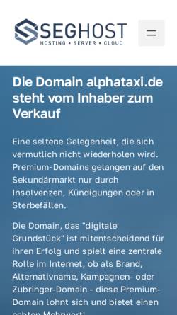 Vorschau der mobilen Webseite www.alphataxi.de, Alpha Taxi [Bokel]