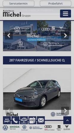 Vorschau der mobilen Webseite autohaus-michel.de, Autohaus Michel GmbH & Co. KG