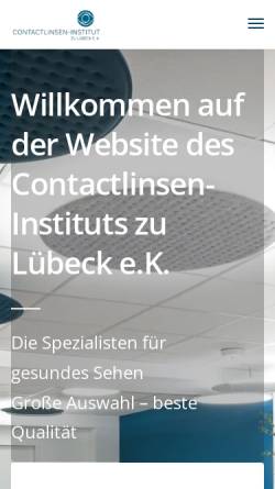 Vorschau der mobilen Webseite www.contactlinsen-institut-luebeck.de, Contactlinsen-Institut Valtinat & Brach