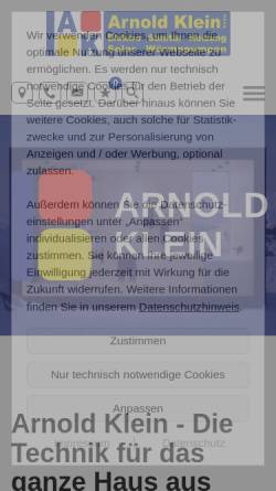 Vorschau der mobilen Webseite www.arnold-klein.de, Arnold Klein GmbH