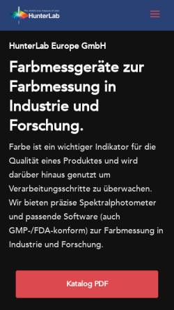 Vorschau der mobilen Webseite www.hunterlab.de, FMS Jansen HunterLab