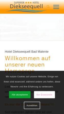 Vorschau der mobilen Webseite www.diekseequell.de, Hotel Diekseequell