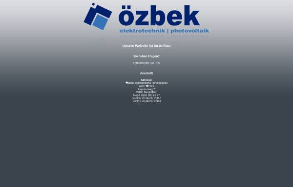 Vorschau von www.elektro-oezbek.de, Özbek Elektrotechnik und Photovoltaikanlagen