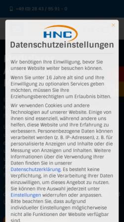 Vorschau der mobilen Webseite www.hnc-datentechnik.de, HNC-Datentechnik GmbH