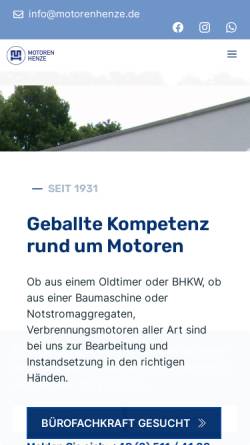 Vorschau der mobilen Webseite www.motorenhenze-hannover.de, Motoren Henze GmbH