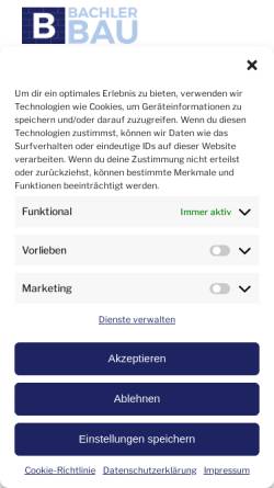 Vorschau der mobilen Webseite www.bachler-bau.de, A. Bachler Bau-GmbH
