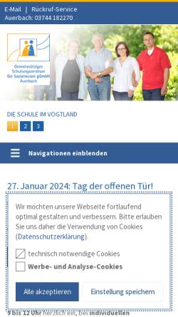Vorschau der mobilen Webseite www.sozialwesen-witt.de, Gemeinnütziges Schulungszentrum für Sozialwesen gGmbH