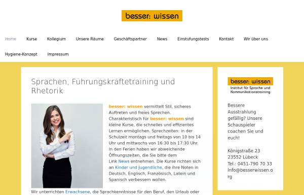 Vorschau von www.besserwissen.org, Institut für Sprach- und Kommunikationstraining, Dr. Cornelia Schoof