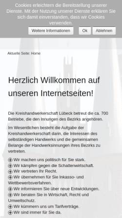 Vorschau der mobilen Webseite www.khs-luebeck.de, Kreishandwerkerschaft Lübeck