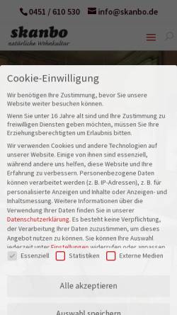 Vorschau der mobilen Webseite skanbo.de, Kiefer-Shop