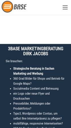 Vorschau der mobilen Webseite www.3base.de, 3Base Art und Media