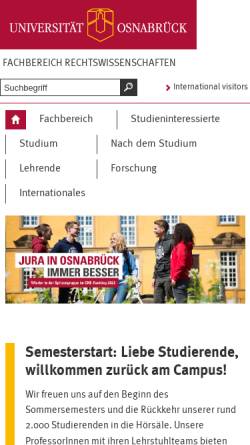 Vorschau der mobilen Webseite www.jura.uni-osnabrueck.de, Juristische Fakultät
