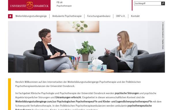 Vorschau von www.psychotherapie.uni-osnabrueck.de, Psychotherapeutenausbildung der Universität Osnabrück