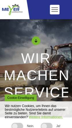Vorschau der mobilen Webseite www.meyer-landmaschinen.de, Meyer Landmaschinen GmbH & Co.KG