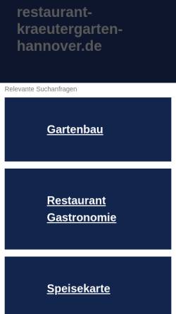 Vorschau der mobilen Webseite www.restaurant-kraeutergarten-hannover.de, Restaurant Kräutergarten - Inh. Jürgen Angrick