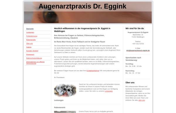 Vorschau von www.augenarztpraxis-eggink.de, Augenarztpraxis Eggink