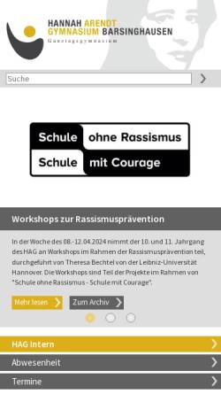 Vorschau der mobilen Webseite www.han-nah.de, Hannah-Arendt-Gymnasium Barsinghausen