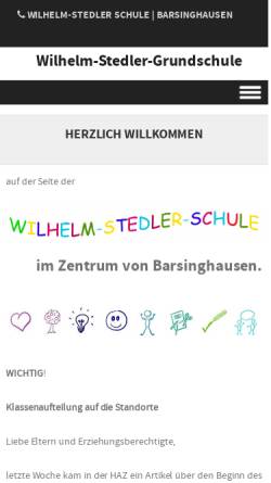 Vorschau der mobilen Webseite www.wilhelm-stedler-grundschule.de, Wilhelm-Stedler-Grundschule Barsinghausen