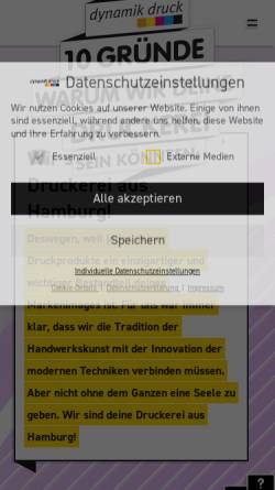 Vorschau der mobilen Webseite www.dynamik-druck.de, Dynamik Druck GmbH