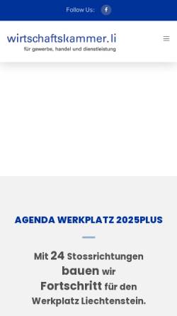 Vorschau der mobilen Webseite wirtschaftskammer.li, Wirtschaftskammer Liechtenstein