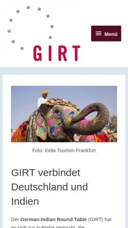 Vorschau der mobilen Webseite www.girt.de, German-Indian Round Table