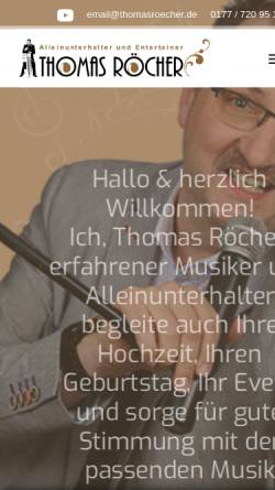 Vorschau der mobilen Webseite www.thomasroecher.de, Roecher, Thomas