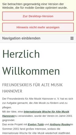 Vorschau der mobilen Webseite famh.org, Freundeskreis für Alte Musik Hannover e. V.