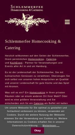 Vorschau der mobilen Webseite www.schlemmerfee.de, Schlemmerfee Homecooking & Catering, Martina Urban