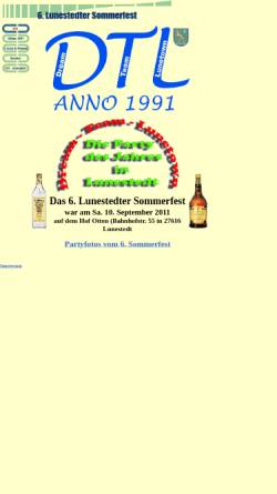 Vorschau der mobilen Webseite www.lunetown.de, Dreamteam Lunestedt (DTL) - Fetenhomepage [Lunestedt]